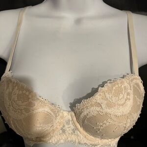 Elegant Lace Cream Bra